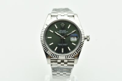 Clean Factory Rolex Datejust 41mm 3235 Movement 904L Steel Platinum Bezel Green Face Men Watch